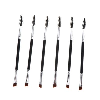 VALICLUD 6Pcs Double Ended Brow Makeup Brushes with Eyebrow Brush and Spoolie for and Handle Soft Artificial Bristles for Precise Eyebrow and Eyelash Grooming