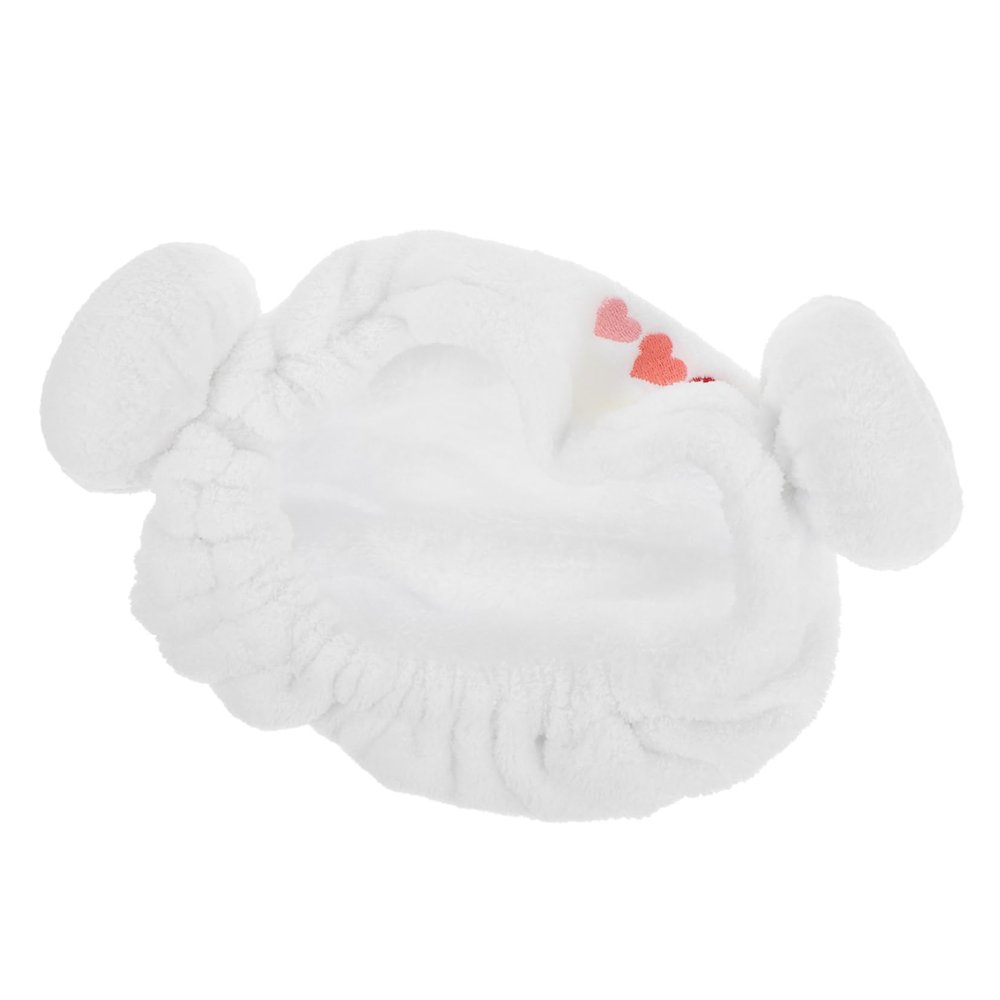 Garneck Hair Dry Towel Wrap Thickened Cotton with Heart Pattern Elastic Soft Hair Drying Cap for Quick Absorbent for Bath Skincare and Makeup Sessions