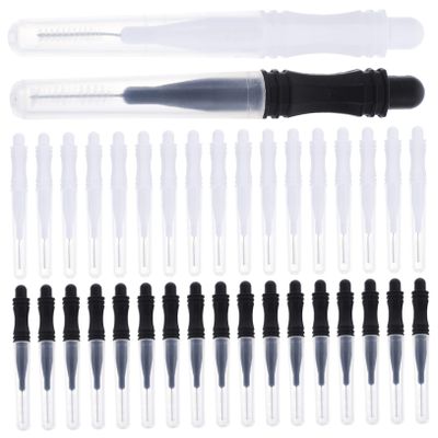 BELLIFFY 60 pcs Micro Eyebrow Lamination Brush with Cap Portable Tiny Brow Spoolies for Precise Hair Stroke Application Lightweight Compact Brow Brush for Makeup and Eyelash Extensions