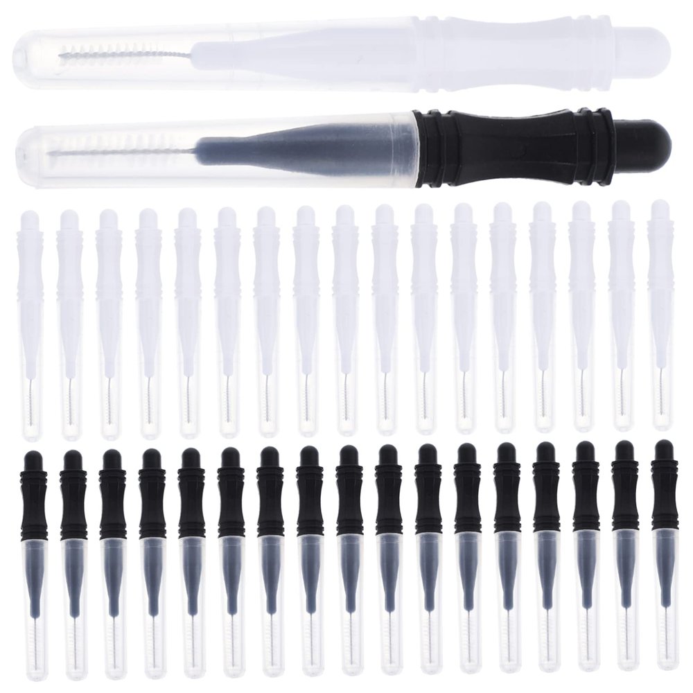 BELLIFFY 60 pcs Micro Eyebrow Lamination Brush with Cap Portable Tiny Brow Spoolies for Precise Hair Stroke Application Lightweight Compact Brow Brush for Makeup and Eyelash Extensions