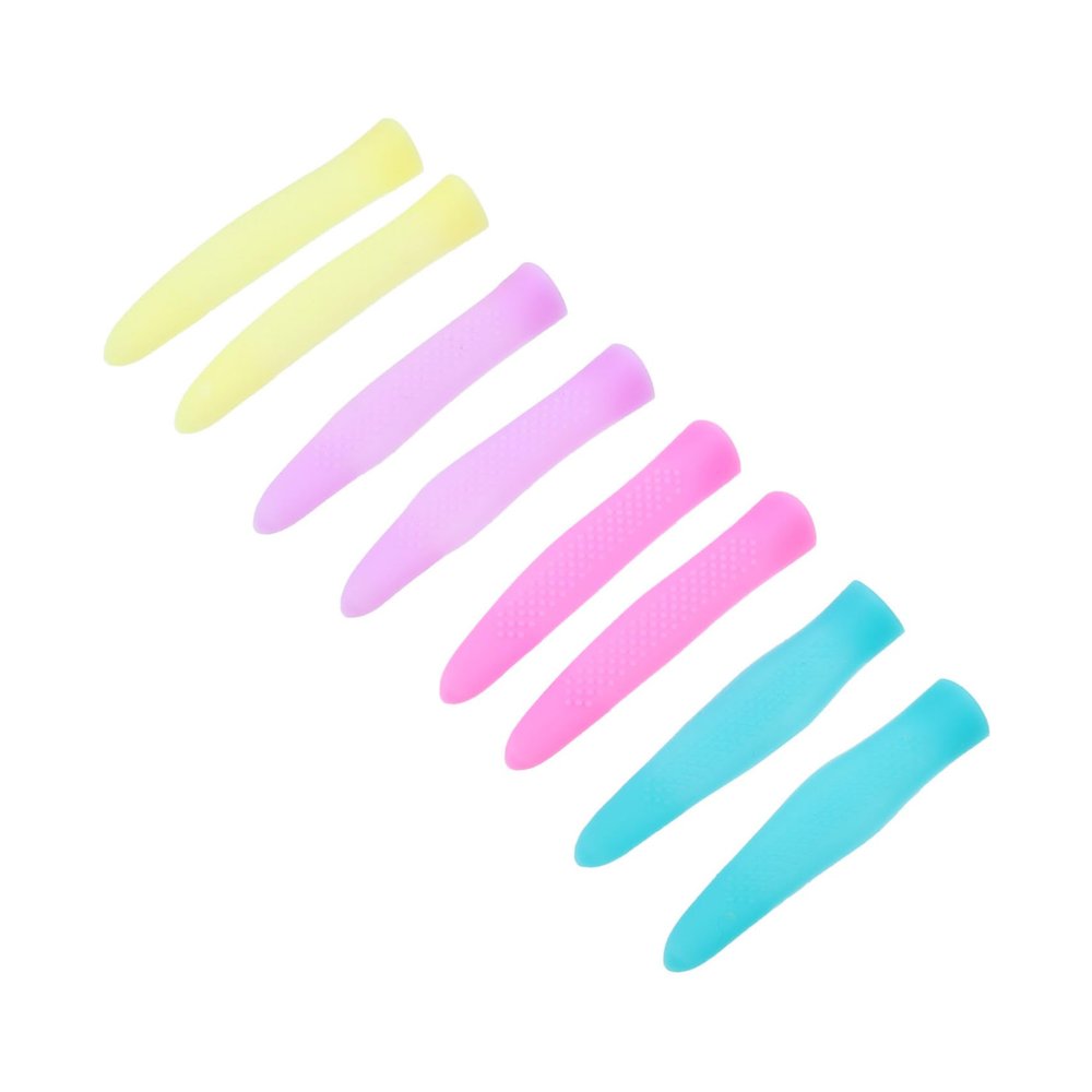 ASAKKURA 4 Pairs Silicone Cuticle Scissors Handle Sleeves Non Slip Protective Covers for Manicure Tools Easy to Install Durable Flexible Nail Trimmer Grip Enhancer Random Color
