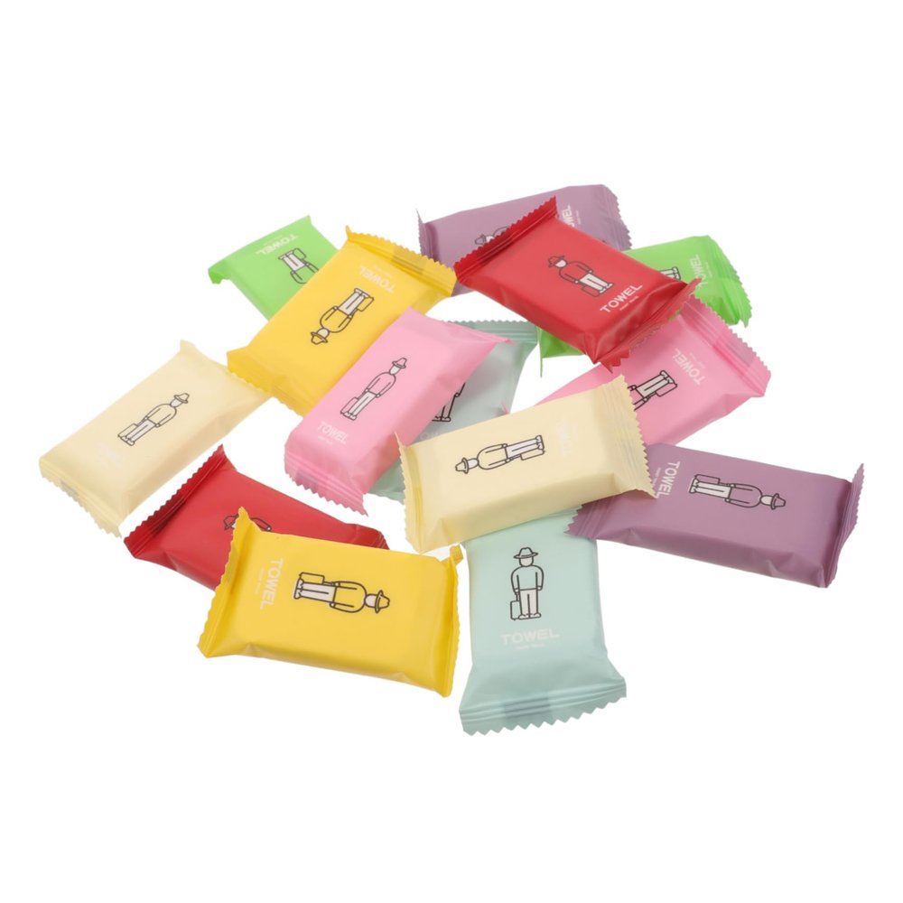 BIUDECO 14Pcs Disposable Compressed Towels Portable Travel Hand Towels Soft Absorbent Face Washcloths with Individual Packaging for Camping Hiking Bathroom Use