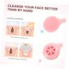 TINEASUR 3pcs Pink Silicone Facial Cleaning Brush Durable Handheld Soft Silicone Face Scrubber for Women Gentle Exfoliating Massager Portable Skin Cleanser Tool view 2