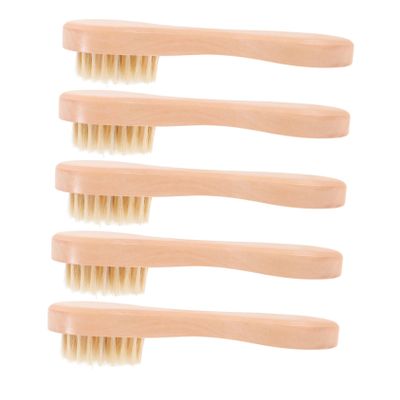 AUTSUPPL 5pcs Wooden Facial Cleansing Brush for Women Soft Bristle Exfoliating Face Scrubber for Deep Skin Cleaning Portable Lightweight Face Wash Tool for Travel and Daily Use