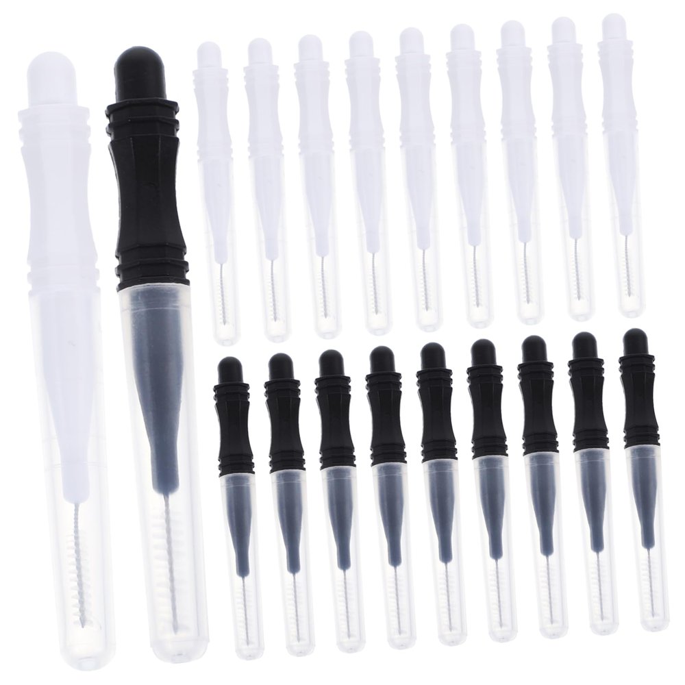 ERINGOGO 60 pcs Micro Eyebrow Lamination Brush with Caps Portable Brow Brush Tool Protective Dustproof Design Multi Functional Micro Spoolies for Precise Hair Stroke Styling