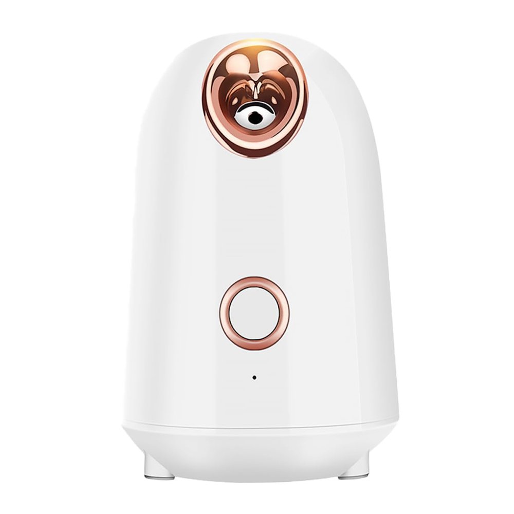 COOLHIYA Moisturizing Facial Steamer Abs Nano Face Humidifier for Home Use Deep Pore Cleansing and Skin Hydration Enhances Toner Absorption and Makeup Longevity Ivory White US Plug