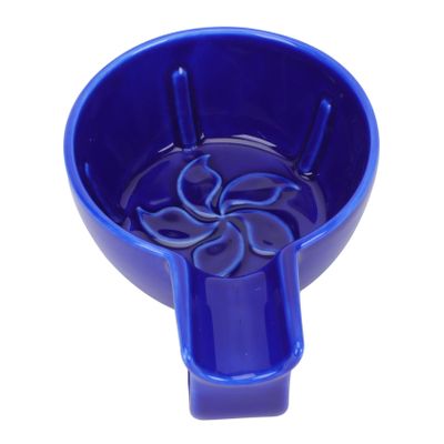 ETHZZLE Ceramic Men Shaving Bowl Blue Durable Practical Bubble Foaming Soap Cup for Smooth Shave and Gift Use