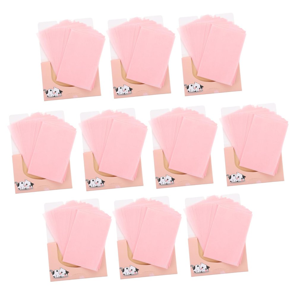 MUCKLILY 10 Boxes Facial Oil Absorbing for Oily Skin Ultra Thin Blotting Paper for Face Portable Pack for Men and Women Makeup Friendly Oil Blotting Tissues