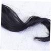 HONMEET 2PCS Curly Wig Bangs Long Wavy Fake Hair Pieces High Temperature Fiber Synthetic Wigs for Women Natural Black and Black Brown Color Comfortable and Easy to Care view 2