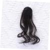 HONMEET 2PCS Curly Wig Bangs Long Wavy Fake Hair Pieces High Temperature Fiber Synthetic Wigs for Women Natural Black and Black Brown Color Comfortable and Easy to Care view 3