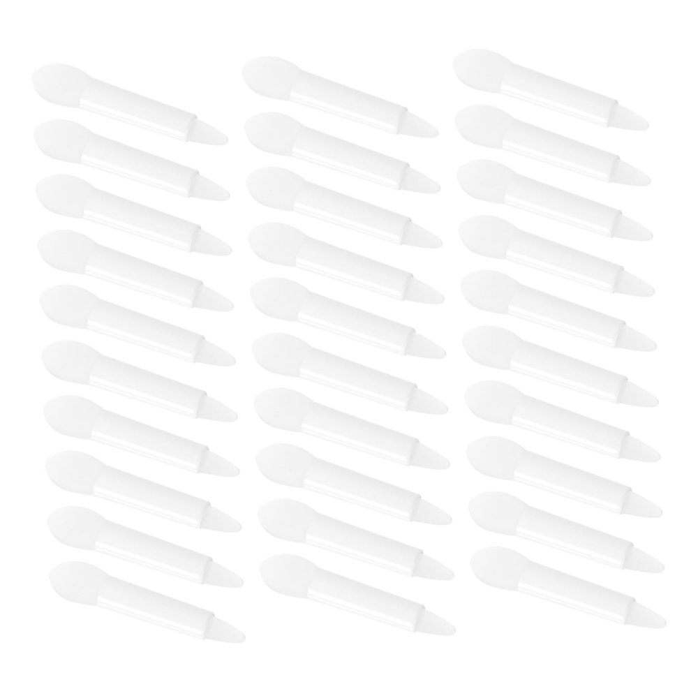 ASAKKURA 30Pcs Silicone Lip Brush for Makeup Use Dual Ended Transparent Applicators Durable Handle Precise Lipstick and Gloss Application Tools for Routine