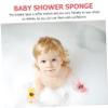 BELLIFFY 3PCS Bath Pad Cotton Shower Towel with Cartoon Elephant Pattern Soft Cotton Material for Gentle Cleansing Suitable for Boy Girl and Mixed Colors Bath Scrub Sponge view 3