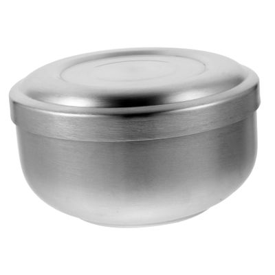 PACKOVE Stainless Steel Shaving Bowl with Lid for Men Durable Shave Cream Soap Container Practical Bathroom Accessory for Home Barbershop Salon Gift