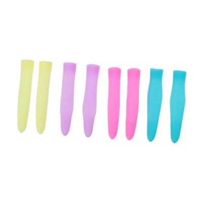 Baluue 4 Pairs Non Slip Silicone Cuticle Scissor Handle Covers Durable Manicure Tool Sleeve Protectors for Safe Grip and Skid Use Flexible Cuticle Trimmer Handle Sheaths for Random Color