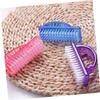 Beaupretty 6pcs Nail Dust Remover Brushes Plastic Manicure Nail Tools for Cleaning Fingernails Hands Feet Travel Gift in Pink Purple Blue view 2