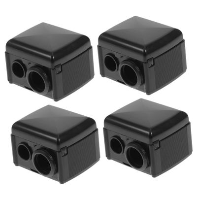 Outanaya 4pcs Dual Cosmetic Pencil Sharpener for Eyeliner and Eyebrow Pencils Durable Makeup Sharpener with Two and Shavings Collector Practical Black Tool for Women and Random Color