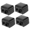 Outanaya 4pcs Dual Cosmetic Pencil Sharpener for Eyeliner and Eyebrow Pencils Durable Makeup Sharpener with Two and Shavings Collector Practical Black Tool for Women and Random Color view 1
