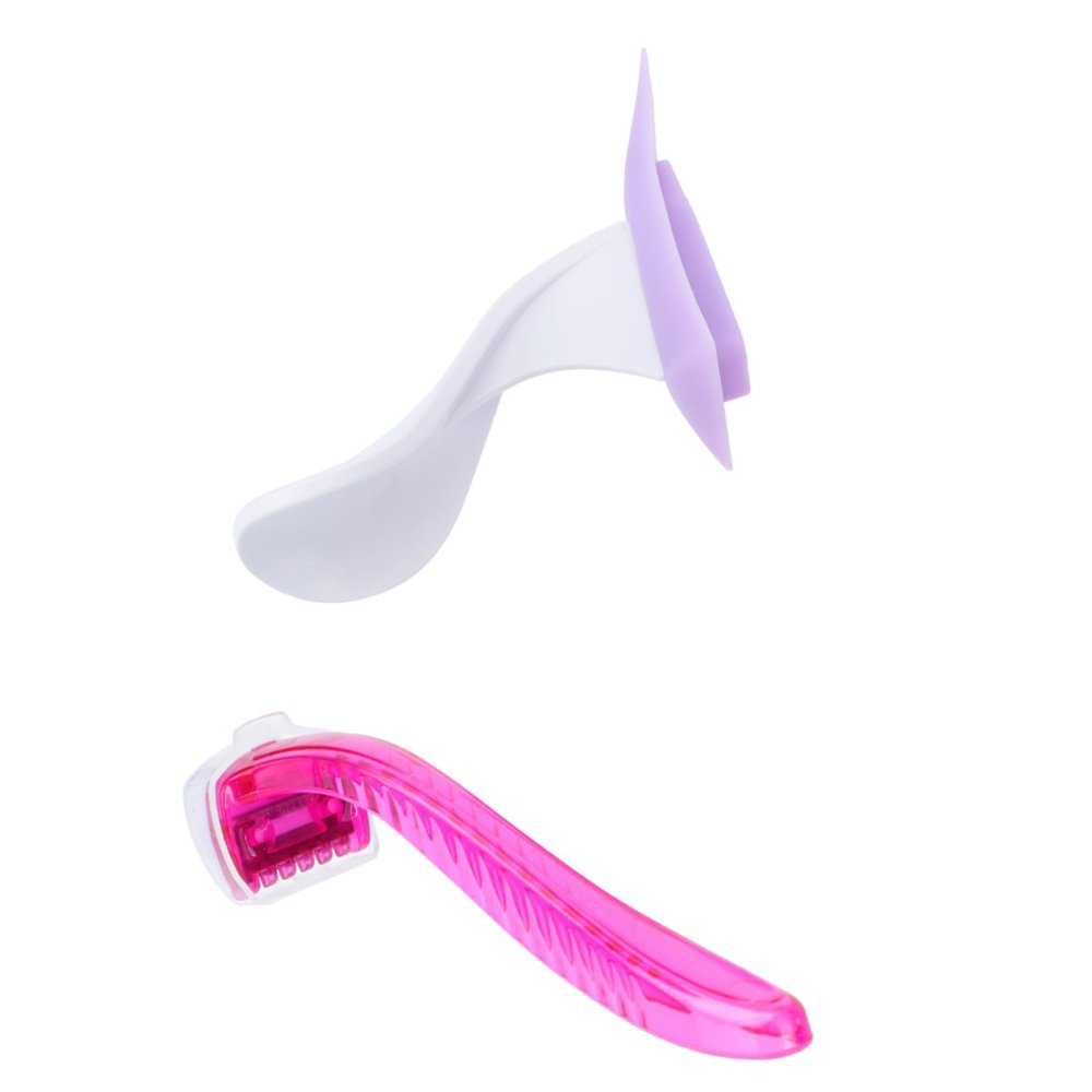 BAZEITFLOW Women Bikini Hair Shaper Razor Silicone Intimate Hair Trimmer with Shaving Stencil Smooth Private Area Removal Tool for Sensitive Skin Random Color