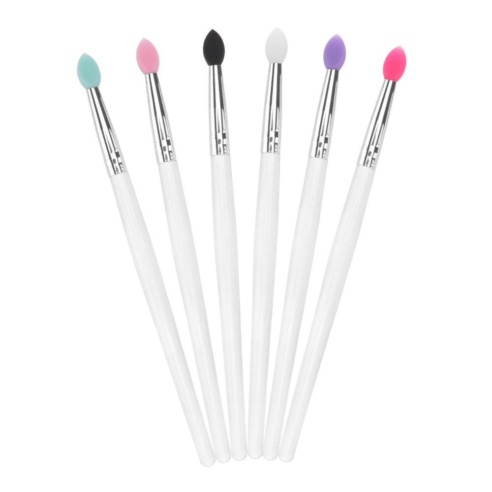 DECORNIJIA 6PCS Sequined Silicone Eyeshadow Brush Soft and Makeup Brushes for Comfortable Application and Easy Cleaning Portable Cosmetic Tool for Daily Use and Travel