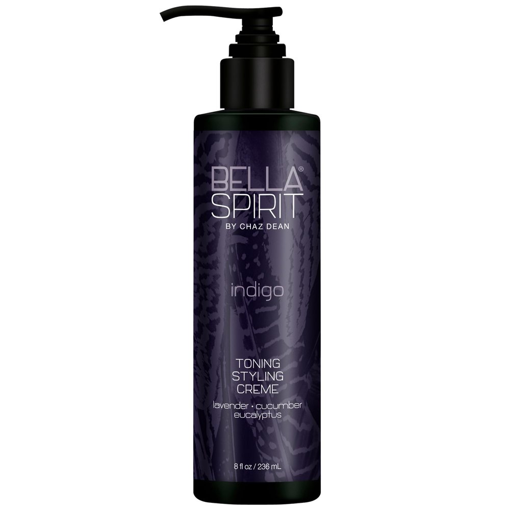 Bella Spirit by Chaz Dean Indigo Toning Styling Creme for Women & Men - Styling Cream for Curly, Wavy, or Straight Hair, Helps Control Frizz, Adds Shine, Leaves Hair Soft - 6 fl oz (Pack of 1)