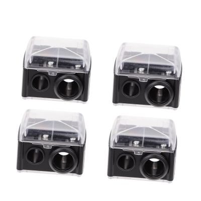 LIFKOME 4pcs Dual Eyebrow Pencil Sharpeners for Makeup with Precise Blades Safe Cosmetic Sharpener for Eyeliner and Brow Pencils Black for Household Use Random Color