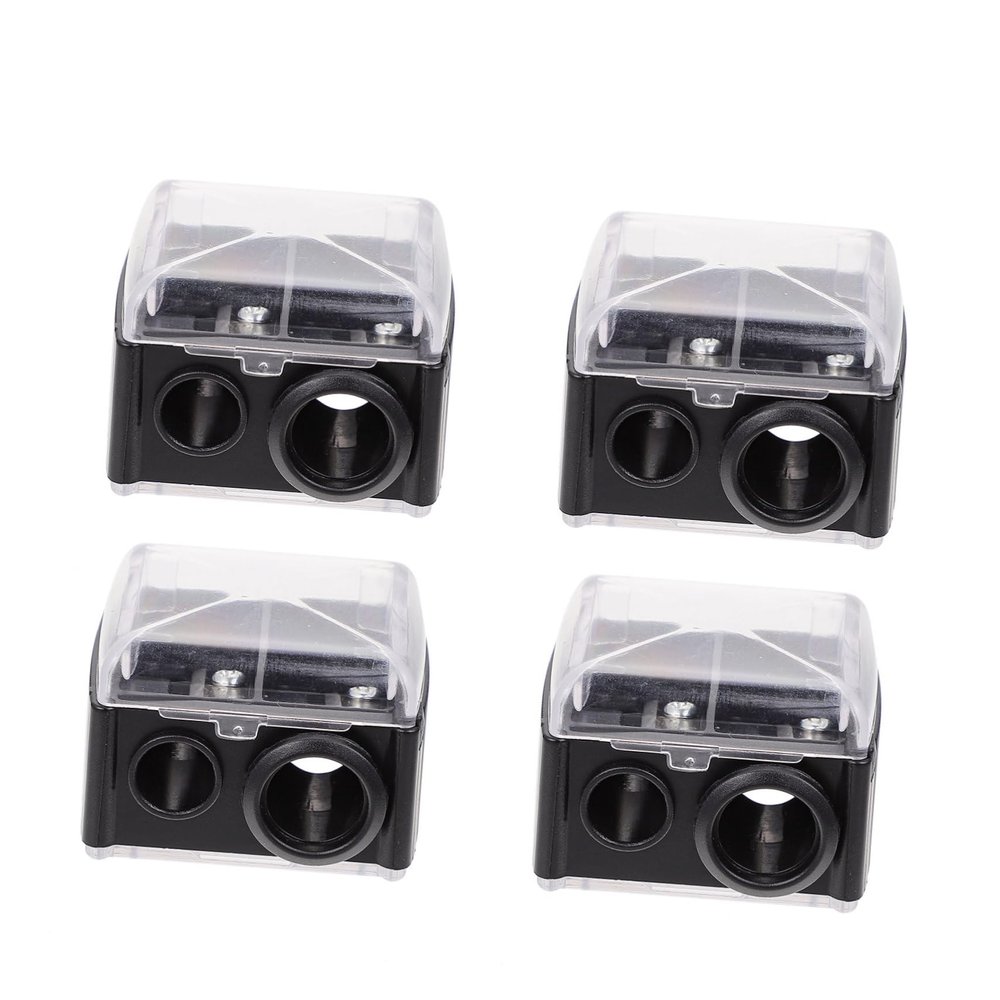 LIFKOME 4pcs Dual Eyebrow Pencil Sharpeners for Makeup with Precise Blades Safe Cosmetic Sharpener for Eyeliner and Brow Pencils Black for Household Use Random Color