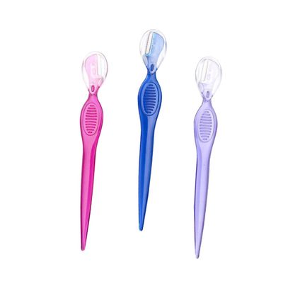Baluue 3Pcs Stainless Steel Eyebrow Razors Portable Eyebrow Trimmers with Non Slip Grip Lightweight Beauty Makeup Tools for Women Travel Use
