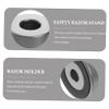 DINHEAROM 2pcs Aluminum Safety Razor Stands Portable Manual Razor Holders Sturdy Base for Mens Shaving Tools Bathroom Organization and Drying view 3