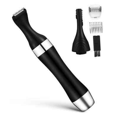 VALICLUD Electric Eyebrow Trimmer with Replaceable Heads for Women and Men Precision Facial Hair Remover for Eyebrows Nose Lips and Thigh Hair Ergonomic Grip Includes Comb and Cleaning