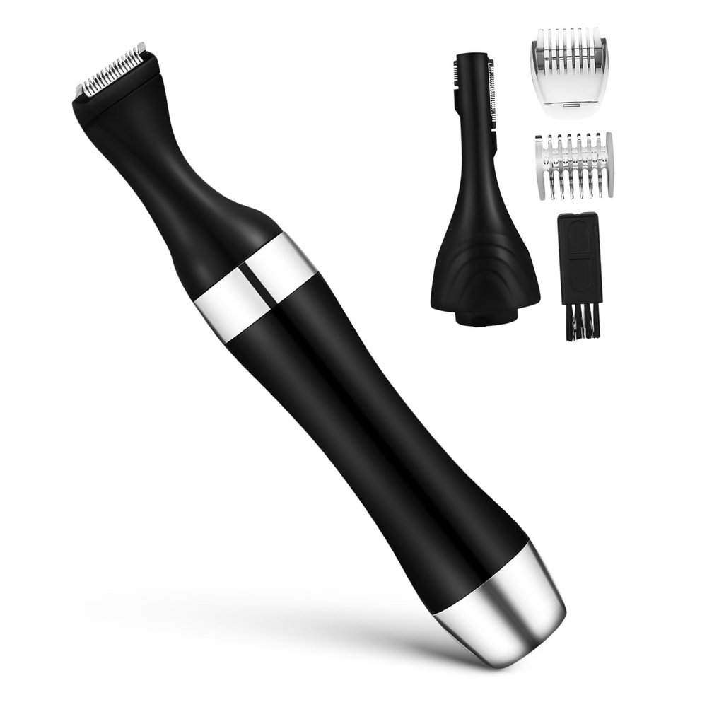 VALICLUD Electric Eyebrow Trimmer with Replaceable Heads for Women and Men Precision Facial Hair Remover for Eyebrows Nose Lips and Thigh Hair Ergonomic Grip Includes Comb and Cleaning