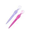 FRCOLOR 3Pcs Stainless Steel Eyebrow Razors Lightweight Non Slip Grip Precise Trimming Beauty Makeup Tools for Women Travel Friendly Transparent Red view 3