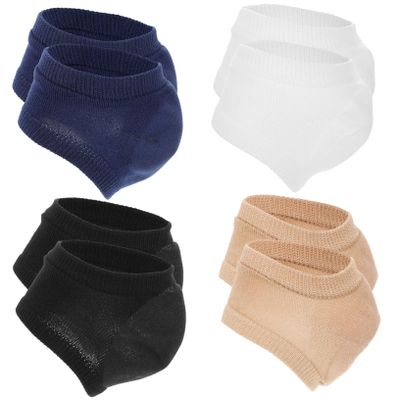 COSMEVIVI 4 Pairs Moisturizing Heel Socks with Gel Lining for Cracked Heels Breathable Elastic Cotton Covers to Soften Horniness and Protect Dry Skin Multi Color for Women and Foot Care