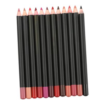 Happyyami 12pcs Matte Lip Liner Pencils Smooth Multi Color Lip Shaping Makeup for Natural Definition Stain Resistant Women