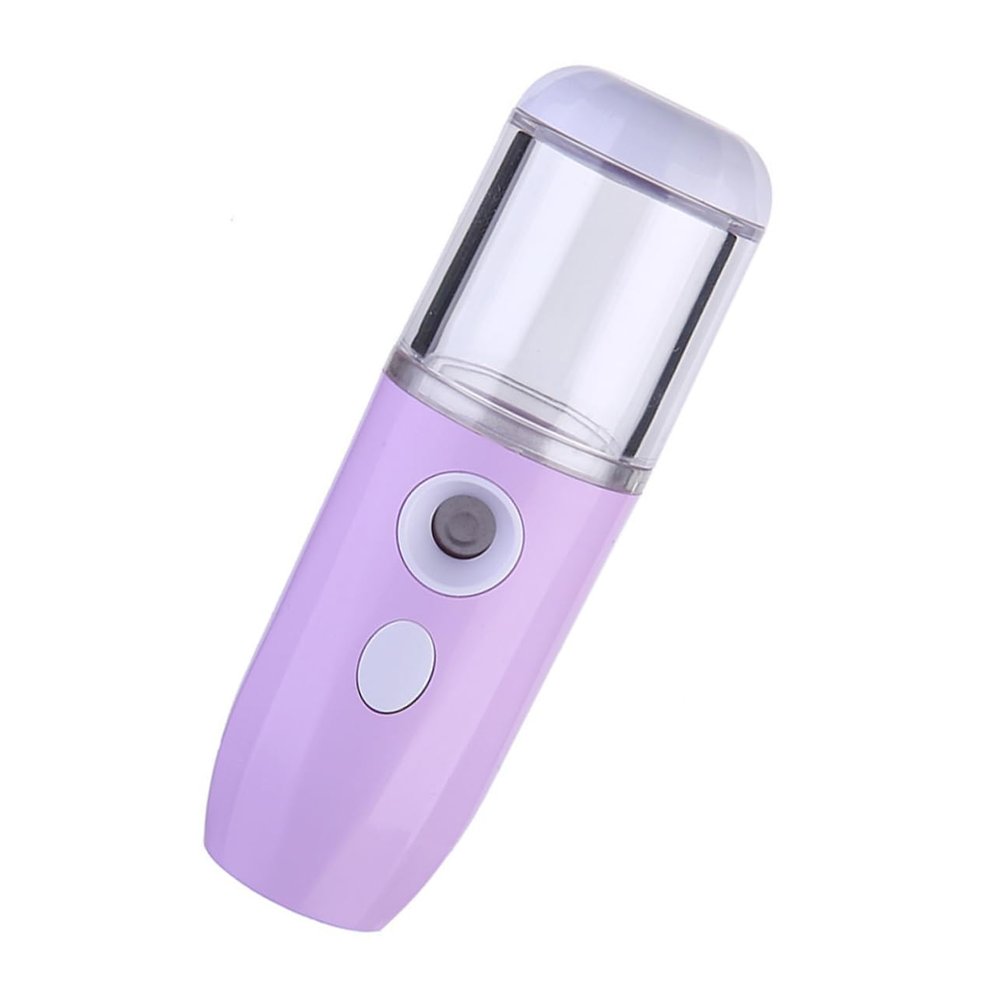 NULYLU Portable USB Facial Mister Moisturizing Nano Face Sprayer with Water Tank for Hydration and Skin Moisture Replenishment Compact Purple Humidifier Steamer