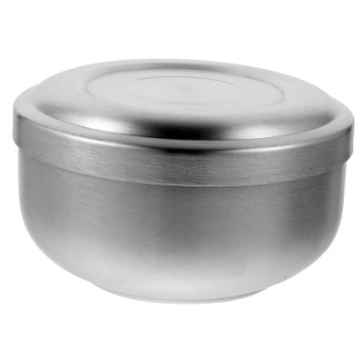 ADOCARN Stainless Steel Men Shaving Bowl with Lid Cream Soap Container Practical Grooming Accessory for Home Barber Shop and Salon Use