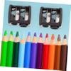 BEBEMOKO 4pcs Makeup Pencil Sharpener with Dual and Lid Compact Cosmetic Tool for Brow and Eyeliner Pencils Efficient and Mess Sharpening Black Random Color view 4