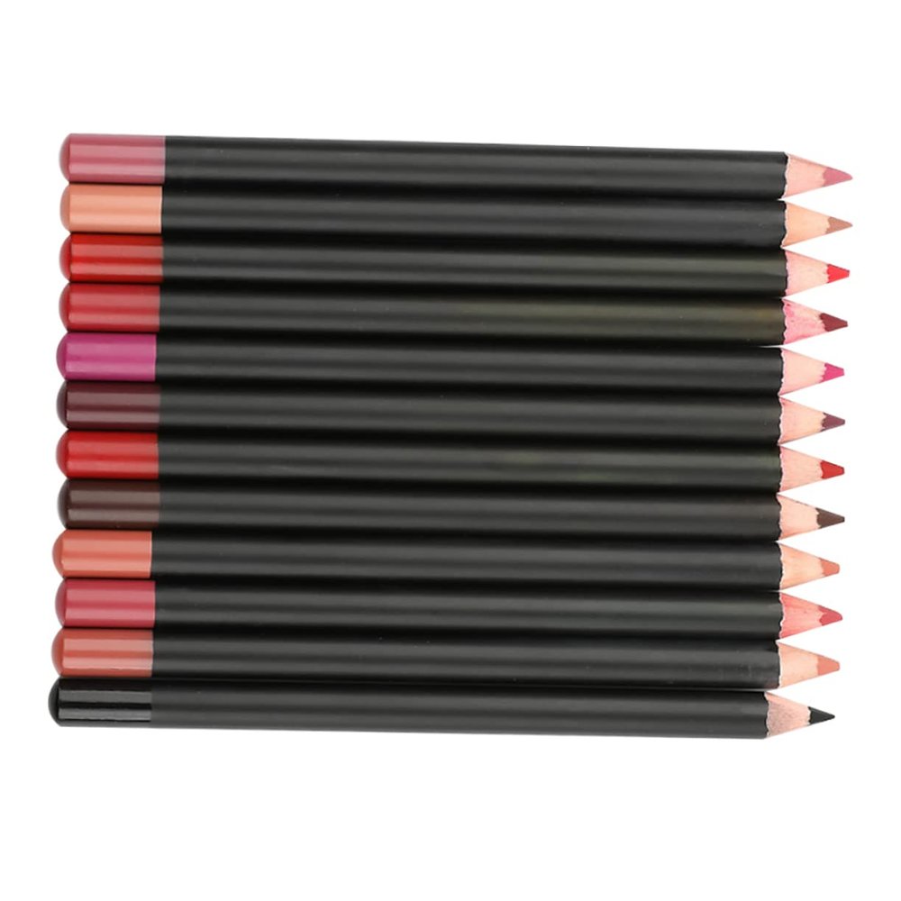 NIYANGLE 12pcs Matte Lip Liner Pencils Multipurpose Lip Shaping Eyeliner Smooth and Portable Makeup for Women Birthday Valentine Gifts