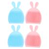 BAZEITFLOW 4pcs Silicone Face Scrubber Brush for Deep Facial Cleansing and Massage Soft Cartoon Rabbit Design Ergonomic Small Lightweight Cleansing Tool for Oily Skin Care view 1