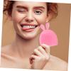 BAZEITFLOW 4pcs Silicone Face Scrubber Brush for Deep Facial Cleansing and Massage Soft Cartoon Rabbit Design Ergonomic Small Lightweight Cleansing Tool for Oily Skin Care view 3