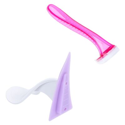 LOORGVEL Womens Private Parts Shaving Kit with Sharp Sturdy Razor and Shaping Stencil Smooth Skin Trimmer for Bikini Armpits Legs Safe for Novices Suitable for Wet Use Random Color