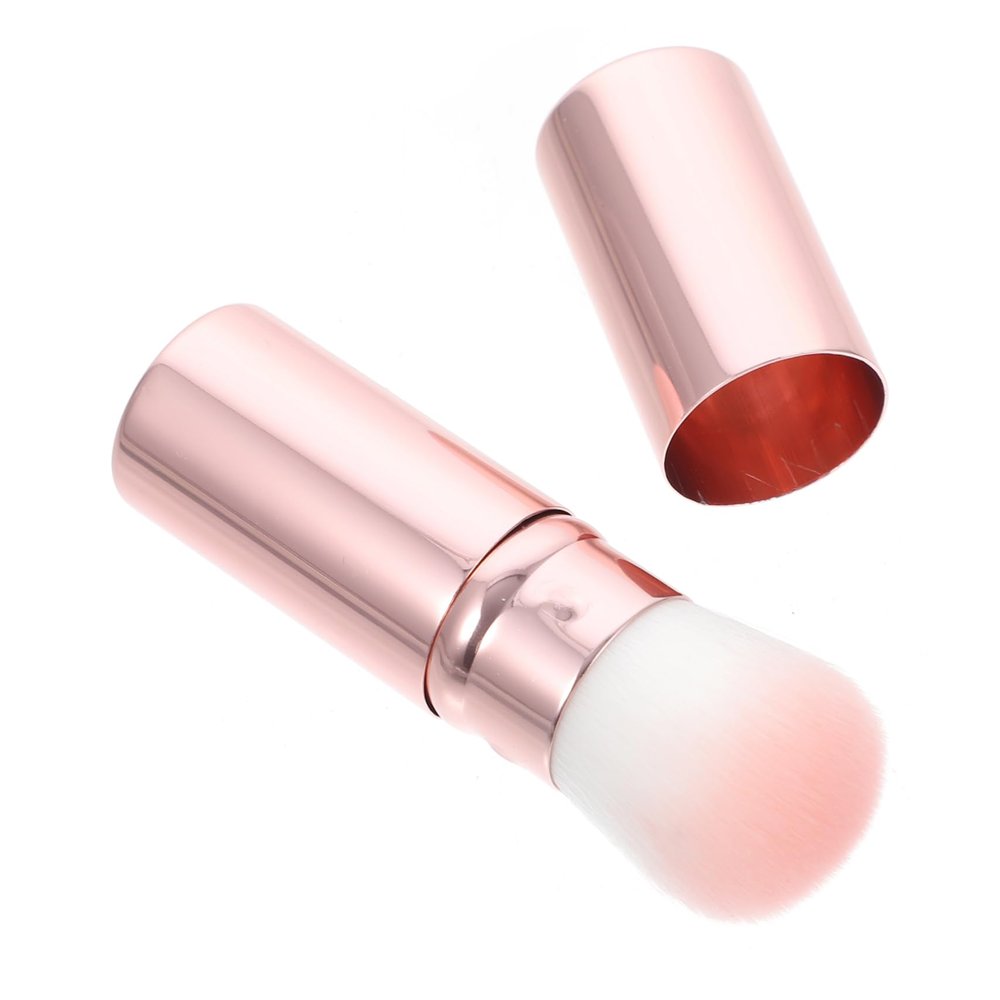 ARTSEWPLY Portable Retractable Blush Brush for Women Soft Loose Powder Makeup Tool with Comfortable Sturdy Handle Compact Lightweight Design for Natural Cheek Highlight and Contouring
