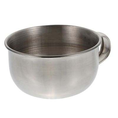 Garneck Stainless Steel Mens Shaving Bowl with Handle Smooth Edges Safe for Skin Portable Bubbling Soap Vessel for Wet Shave Easy to Clean and Rust Resistant Silver Shaving Dish