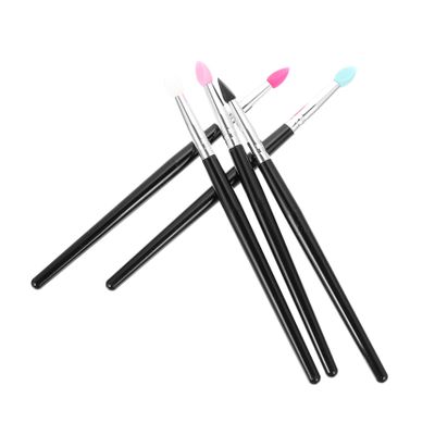 TOYZFRIENDY 5Pcs Silicone Lip Brush for Women Multi Color Eyeshadow Sequin Applicators with Comfortable Grip Versatile Makeup Tools for Precise Lip Balm and Eyeshadow Application