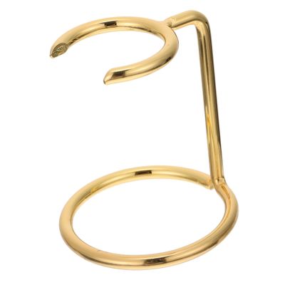 ADOCARN Metal Shaving Brush and Razor Stand Gold Barber Brush Rack with Upside Down Drying Design Compact Metal Holder for Mens Bathroom Shaving Tools Accelerates Air Drying and Organizes