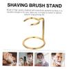ADOCARN Metal Shaving Brush and Razor Stand Gold Barber Brush Rack with Upside Down Drying Design Compact Metal Holder for Mens Bathroom Shaving Tools Accelerates Air Drying and Organizes view 4