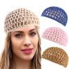 Tubi Mesh Crochet Hair Net Knit Snood Hat Thick Short Women Hairnet Wrap Doobie Dominican Snoods Cover Ornament for Sleeping (US, Alpha, One Size, Green) view 1