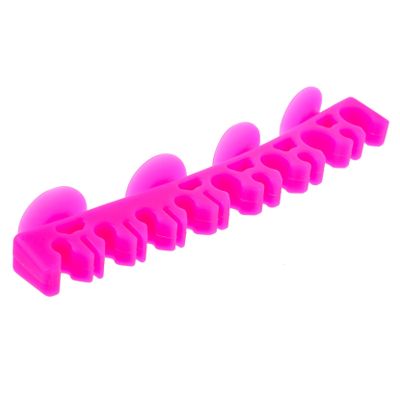 TINEASUR Silicone Makeup Brush Holder Suction Cup Rack Cosmetic Brush Storage Organizer Drying Stand with Grooves Compact Elastic Makeup Tool Shelf