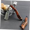 DINHEAROM Clip Beard Trimmer Holder with Head Portable Wooden Handle Razor Stand for Mens Grooming Multi Cutting Tool for Beard Eyebrow and Head Shaving view 4