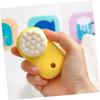 BEBEMOKO 2pcs Double Sided Silicone Facial Brush Face Cleaning Tool for Women Portable Lightweight Face Scrubber Deep Cleansing Exfoliator Brush in Lemon Yellow and Sky Blue view 4