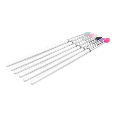BAZEITFLOW 6PCS Large Silicone Eyeshadow Brush Soft Sequin Heads Makeup Tool for Travel Home Professional Use Mixed Colors